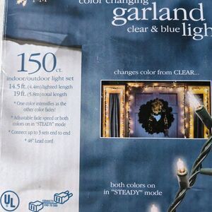 String Lights Blue Clear 150 Change Speed Remote‎ Indoor Outdoor Patio Party